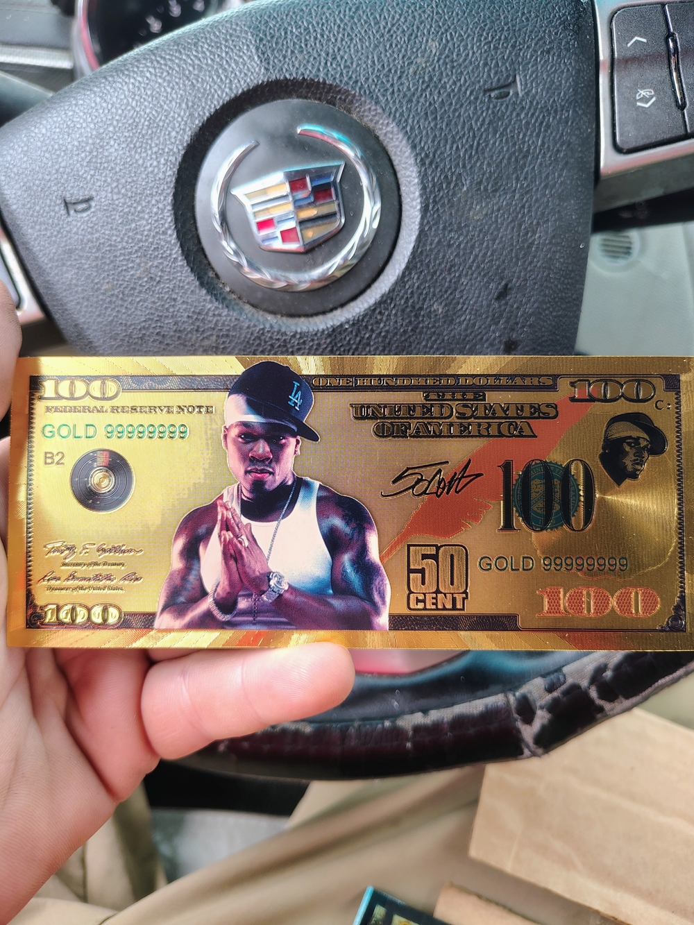 50 Cent Gold Novelty Collectible Bill - Gold